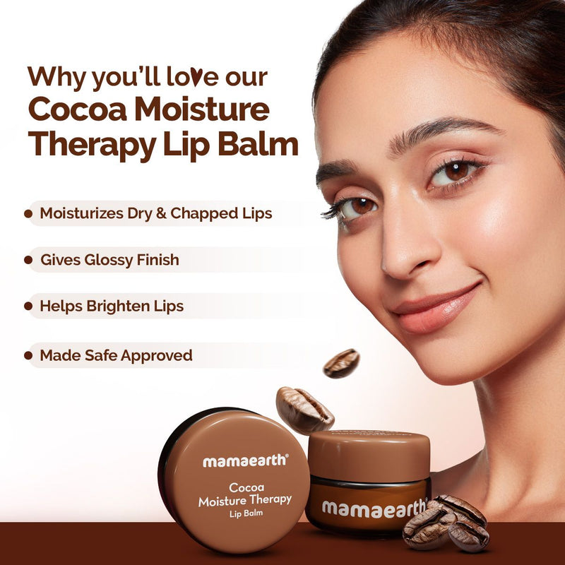 Cocoa Moisture Therapy Lip Balm with Cocoa Butter & Coffee for Dry & Chapped Lips 15 g (Pack of 2)