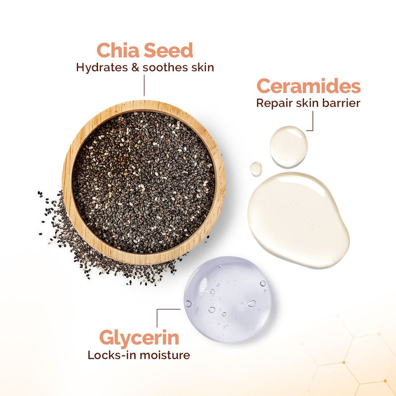 Chia Oil-Free Face Wash with Chia Seed & Ceramides for Hydrated Glow - 100 ml