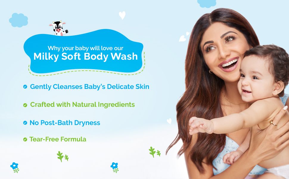 Milky Soft Body Wash for Babies with Oats, Milk and Calendula - 400 ml