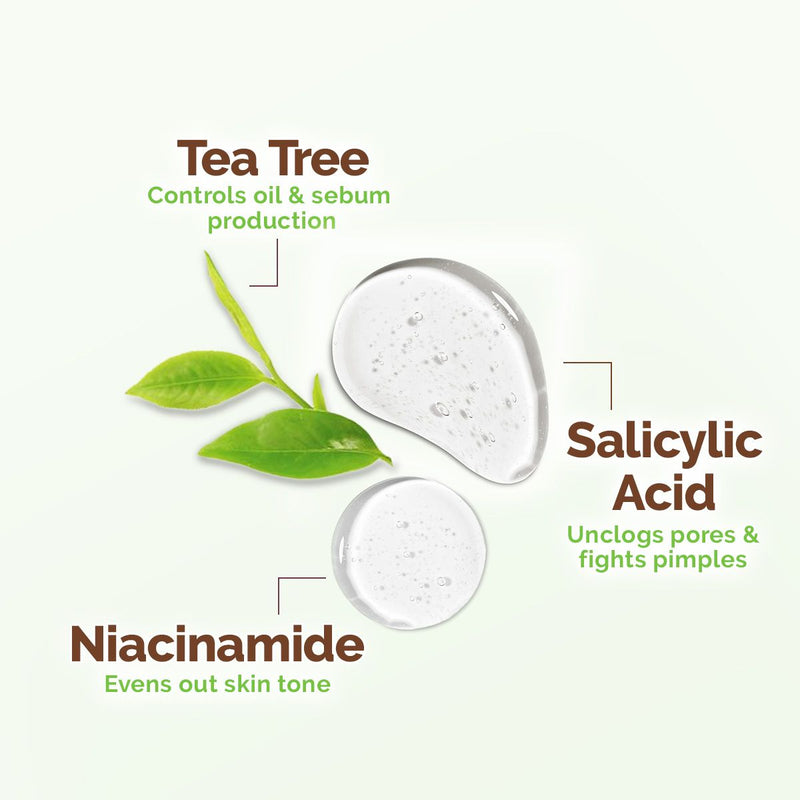 Tea Tree Pimple Control Face Wash with Tea Tree & Salicylic for Oily & Acne-Prone Skin - 100ml