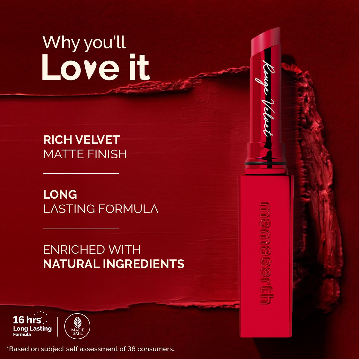 Luxe Matte Long Stay Lipstick with Passion Fruit Oil & Vitamin E   -2g | Rouge Velvet