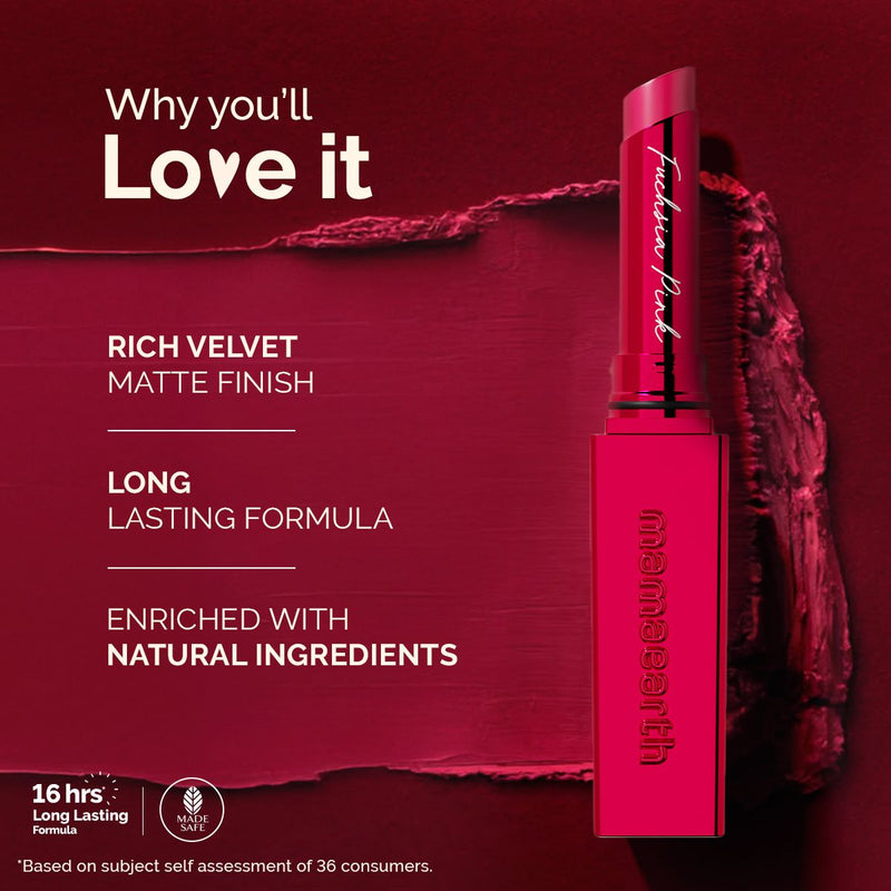 Luxe Matte Long Stay Lipstick with Passion Fruit Oil & Vitamin E   -2g | Fuchsia Pink