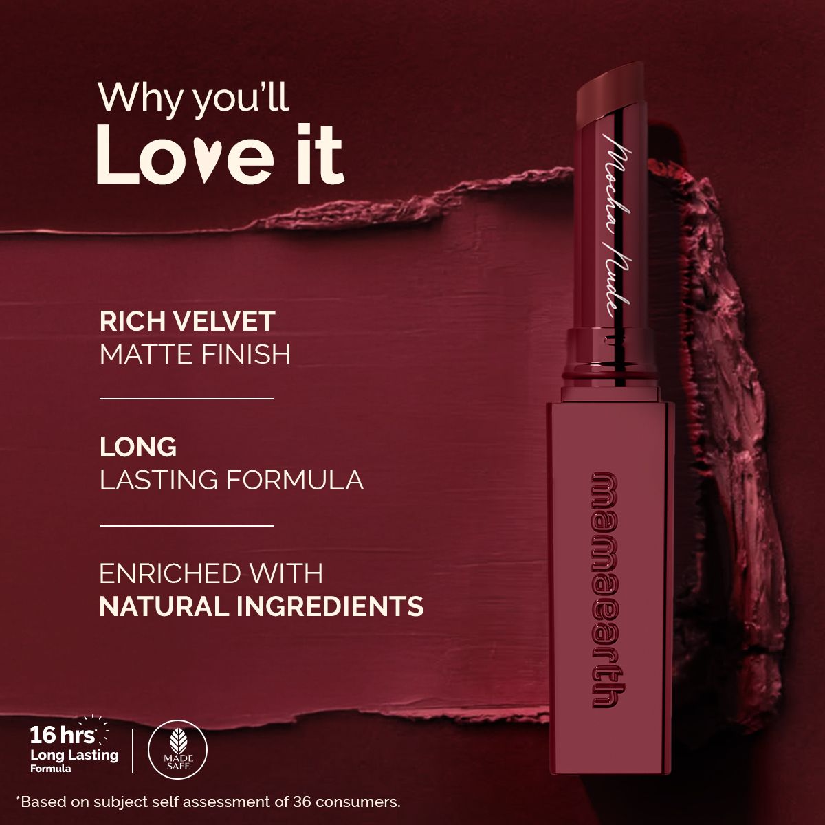 Luxe Matte Long Stay Lipstick with Passion Fruit Oil & Vitamin E   -2g | Mocha Nude