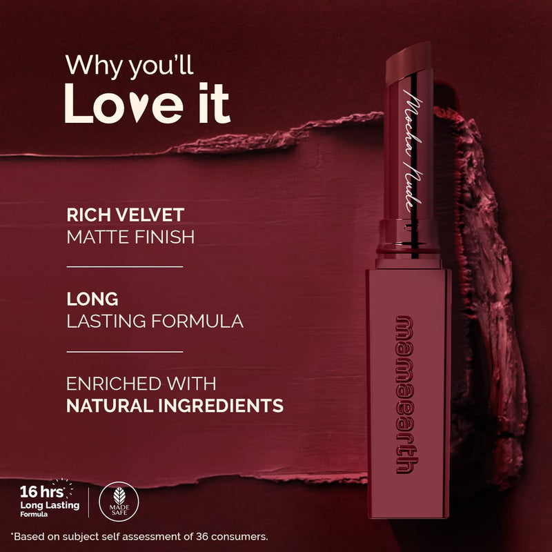 Luxe Matte Long Stay Lipstick with Passion Fruit Oil & Vitamin E   -2g | Mocha Nude