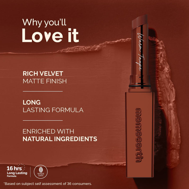 Luxe Matte Long Stay Lipstick with Passion Fruit Oil & Vitamin E   -2g | Warm Taupe