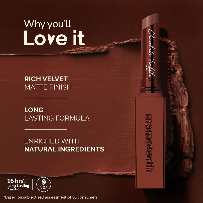 Luxe Matte Long Stay Lipstick with Passion Fruit Oil & Vitamin E   -2g | Chocolate Truffle