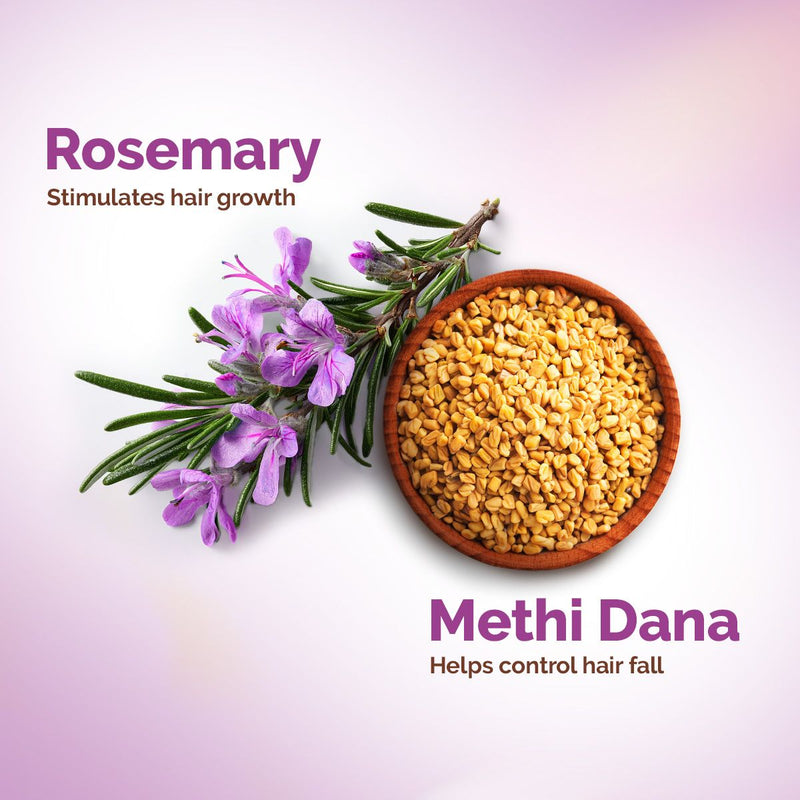 Rosemary Anti-Hair Fall Shampoo with Rosemary & Methi Dana for Reducing Hair Loss & Breakage - 600 ml
