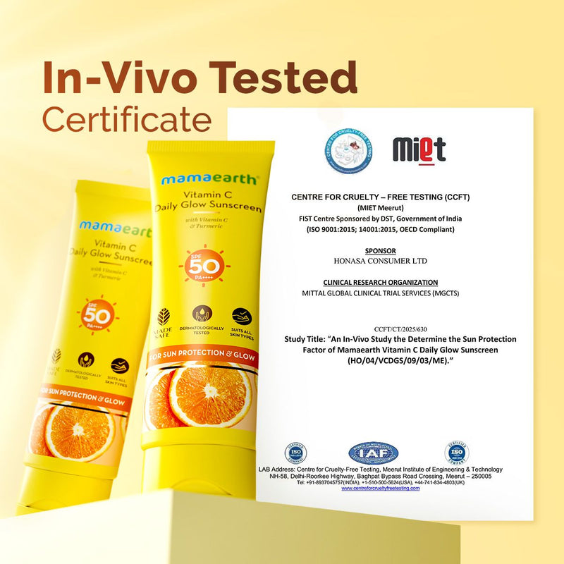 Vitamin C Daily Glow Sunscreen with Vitamin C & Turmeric for Sun Protection & Glow - 125 g