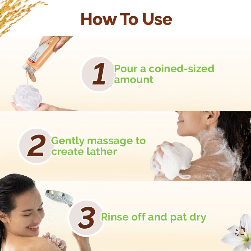 Rice Water Moisturizing Body Wash with Rice Water & Hydrating Lily for Dewy Glass Skin - 250 ml + 25 ml