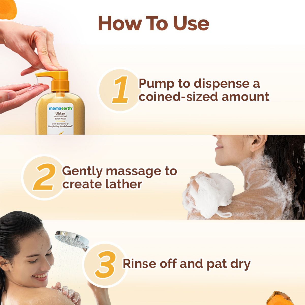 Ubtan Moisturizing Body Wash with Turmeric & Saffron for Tan Removal - 500 ml