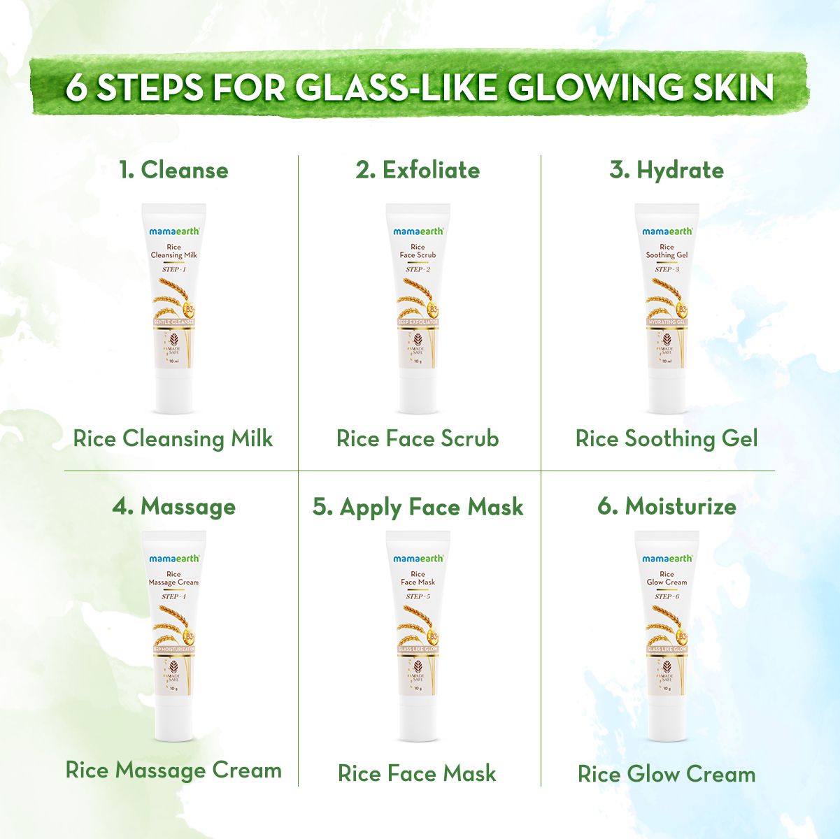 Rice Facial Kit With Rice Water & Niacinamide for Glass Skin - 60 g