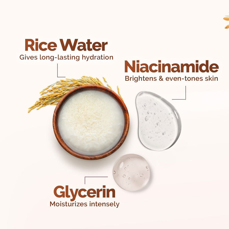 Rice Dewy Bright Moisturizer with Rice Water & Niacinamide for Glass Skin Glow - 200 g (Pack of 2)