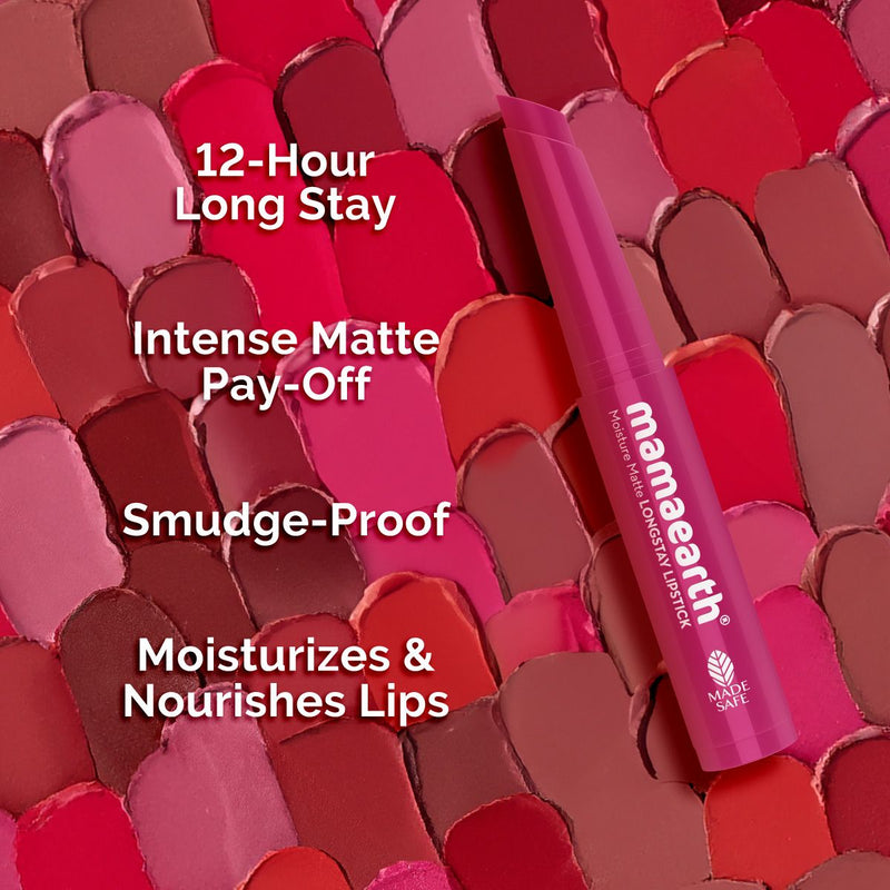 Moisture Matte Longstay Mini Lipstick- 0.7 g | Berrylicious Magenta- 0.7 g
