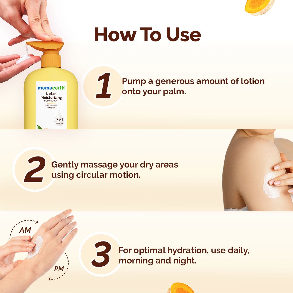Mamaearth Ubtan Moisturizing Body Lotion with Turmeric & Saffron for Glowing Skin - 400ml (Pack of 2)