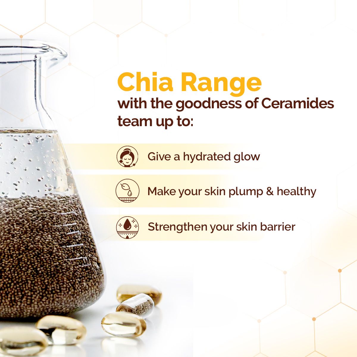 Chia Calming Sunscreen with Chia Seed & Ceramides for Hydrated Glow & Sun Protection - 50 g