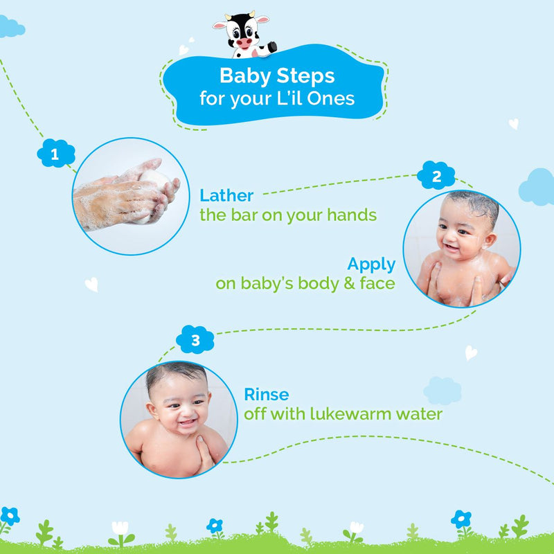 Milky Soft Bathing Bar for Babies with Oats, Milk and Calendula - 75g x 2