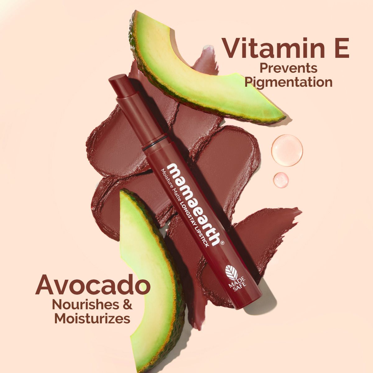 Moisture Matte LongStay Lipstick with Vitamin E & Avocado - 2g | Mocha Crush