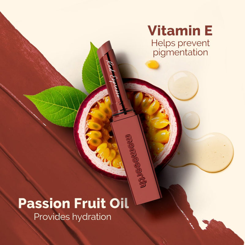 Luxe Matte Long Stay Lipstick with Passion Fruit Oil & Vitamin E   -2g | Red Espresso