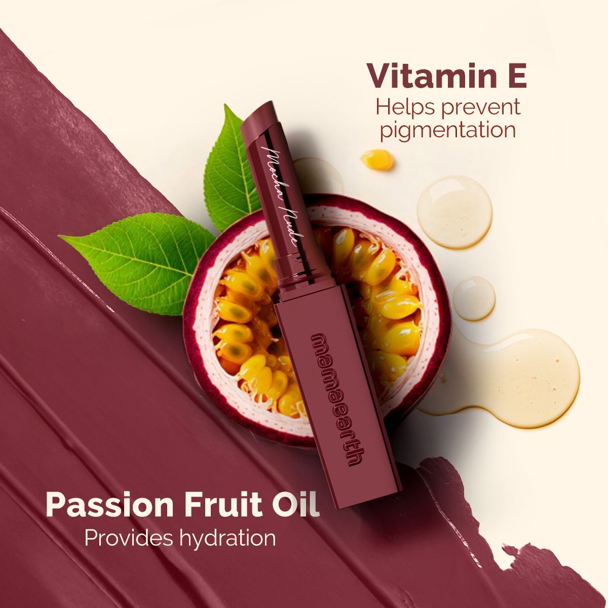 Luxe Matte Long Stay Lipstick with Passion Fruit Oil & Vitamin E   -2g | Mocha Nude