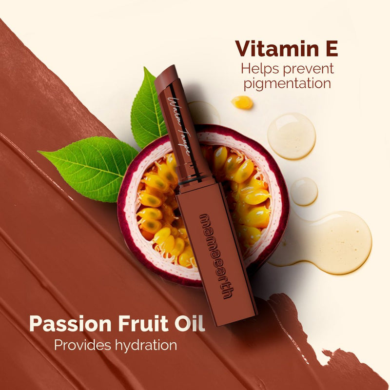 Luxe Matte Long Stay Lipstick with Passion Fruit Oil & Vitamin E   -2g | Warm Taupe