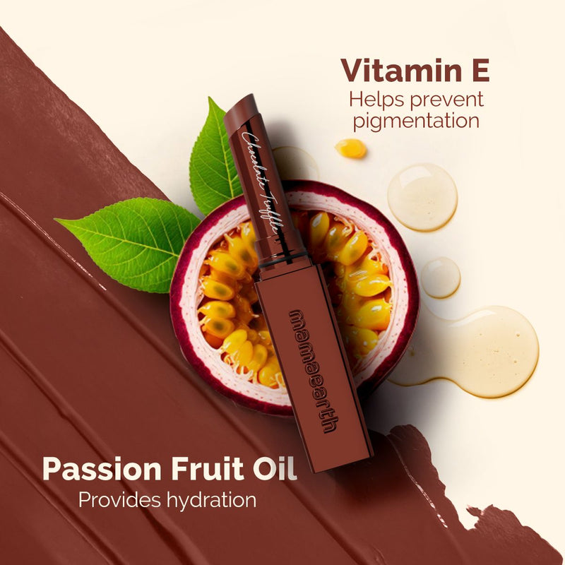 Luxe Matte Long Stay Lipstick with Passion Fruit Oil & Vitamin E   -2g | Chocolate Truffle