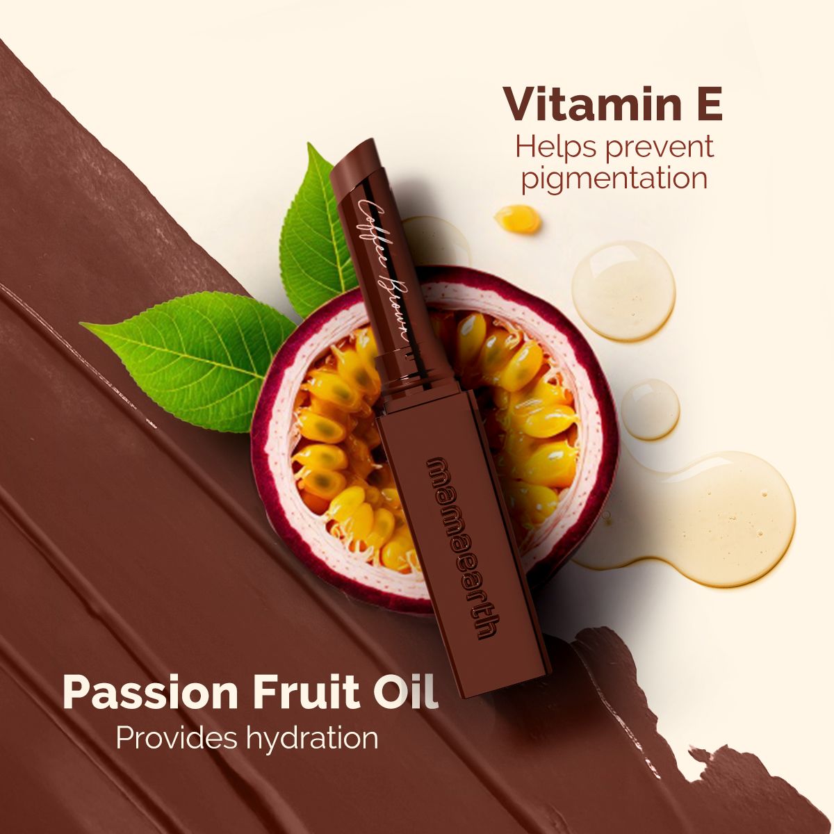 Luxe Matte Long Stay Lipstick with Passion Fruit Oil & Vitamin E   -2g | Coffee Brown