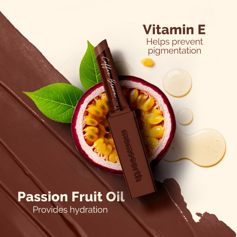 Luxe Matte Long Stay Lipstick with Passion Fruit Oil & Vitamin E   -2g | Coffee Brown