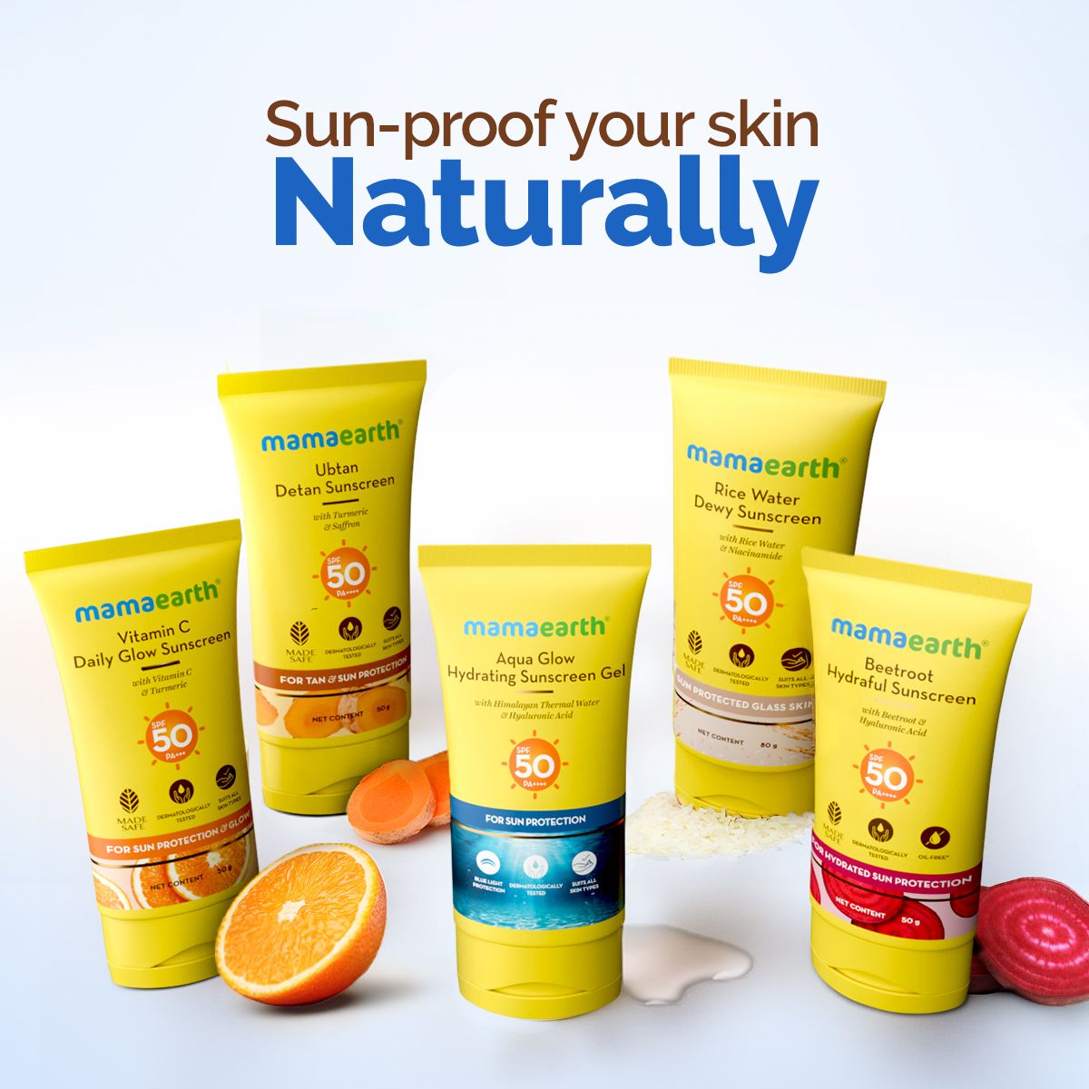 Aqua Glow Hydrating Sunscreen Gel with Himalayan Thermal Water and Hyaluronic Acid - 50 g (Pack of 2)