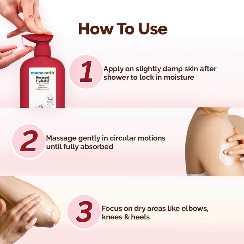 Beetroot Hydraful Body Lotion with Beetroot & Hyaluronic Acid & for Natural Pink Glow - 400 ml
