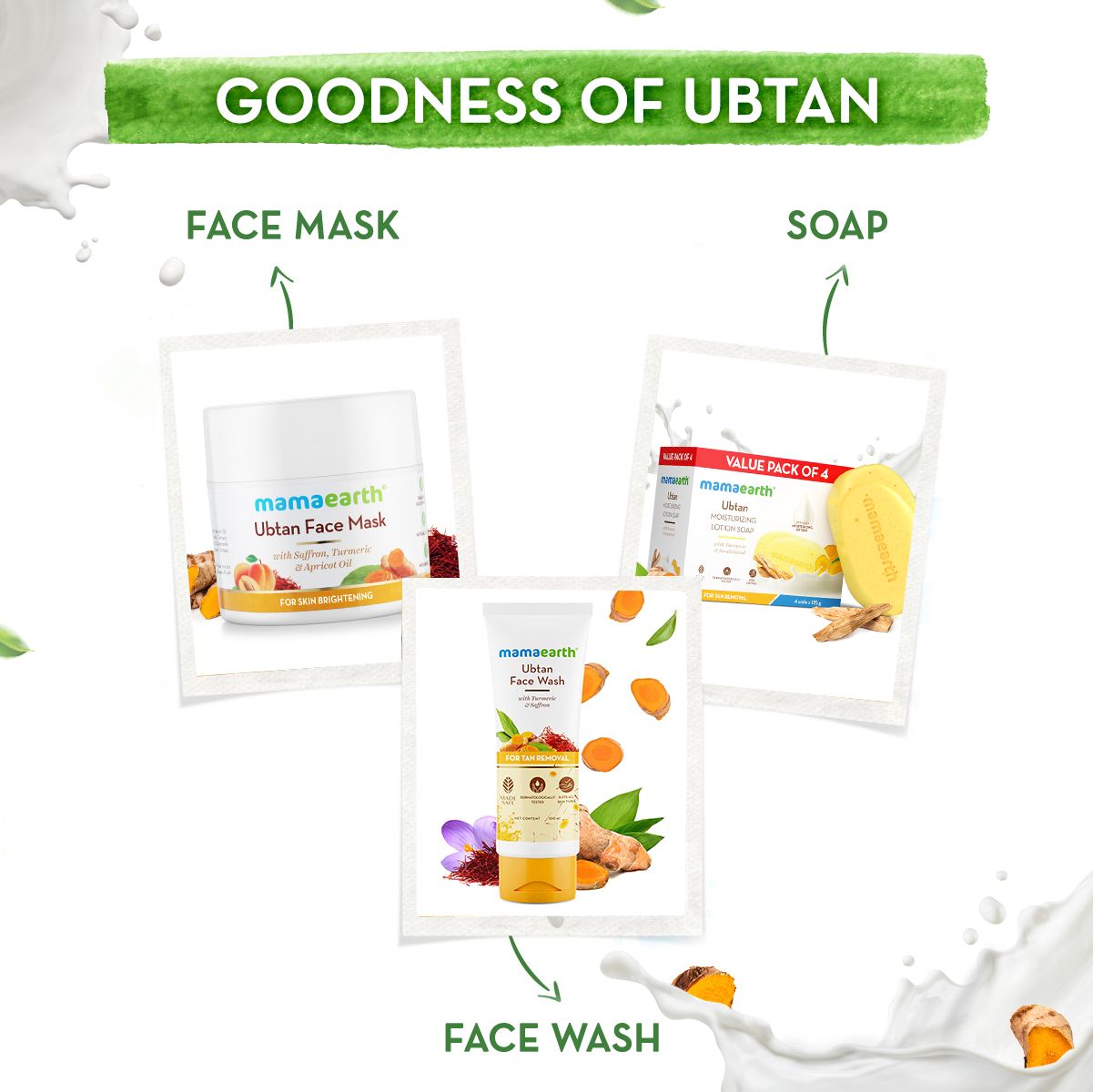 Ubtan Moisturizing Lotion Soap (Value Pack of 4) - 125 g X 4