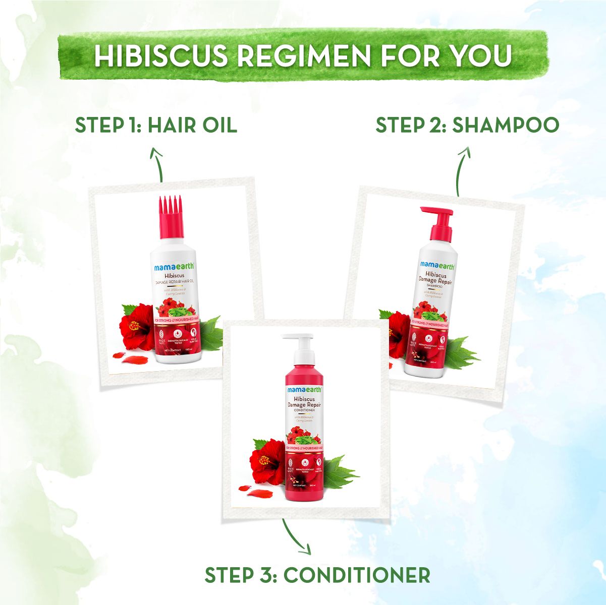 Hibiscus Damage Repair Hair Oil with Hibiscus & Curry Leaves - 150 ml