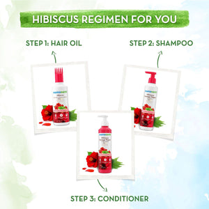 hibiscus hair care routine shampoo conditioner oil combo