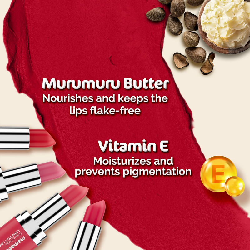 Creamy Matte Long Stay Lipstick with Murumuru Butter and Vitamin E  - 4.2g | Hibiscus Nude