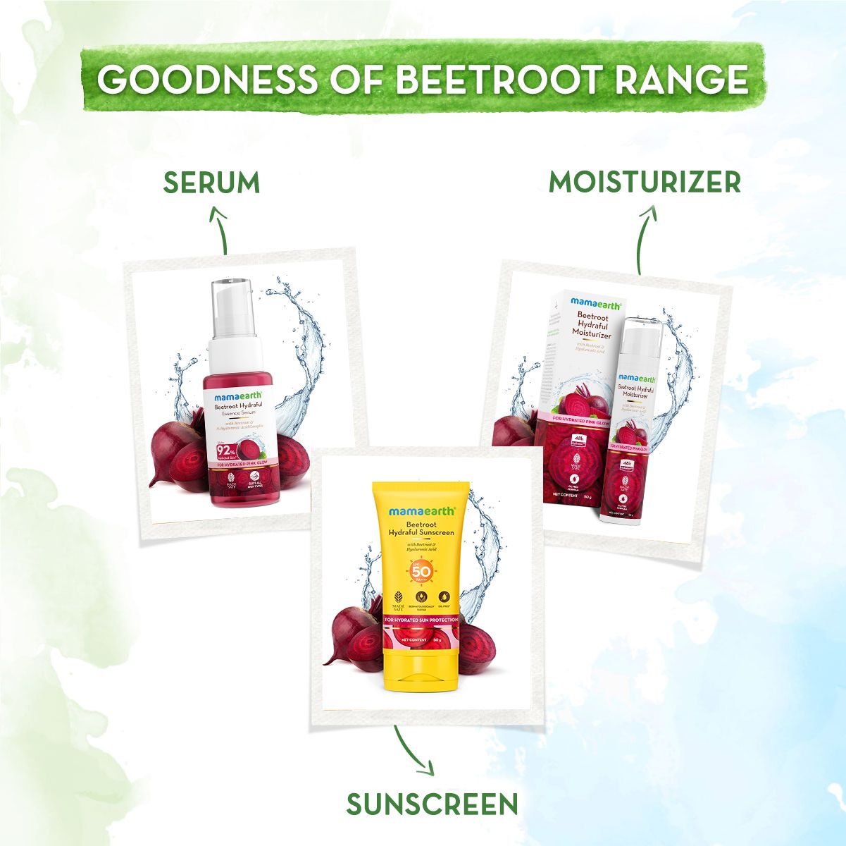 Beetroot Hydraful Sunscreen With Beetroot & Hyaluronic Acid - 50 g
