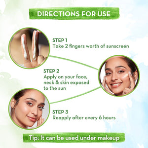 Directions for use Ubtan Detan Sunscreen apply massage reapply