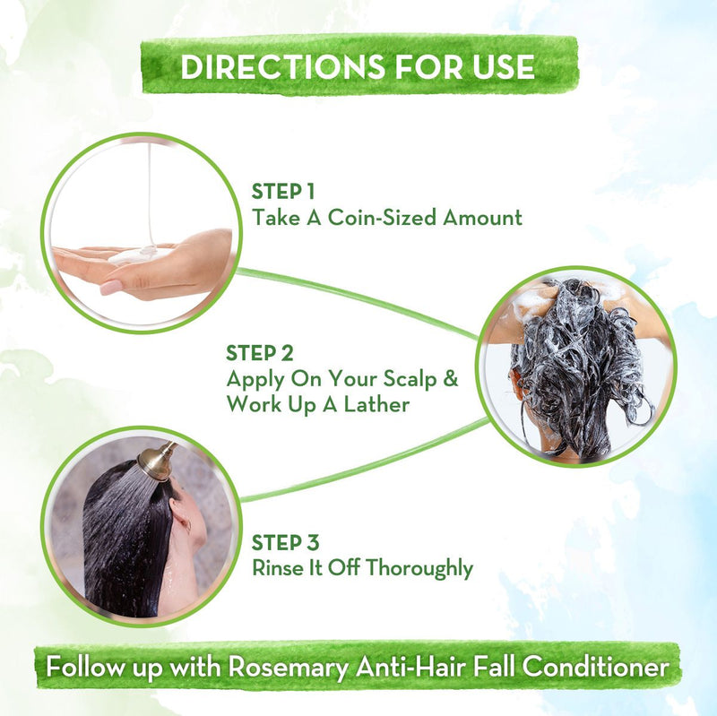 Rosemary Anti-Hair Fall Shampoo with Rosemary & Methi Dana for Reducing Hair Loss & Breakage - 180 ml