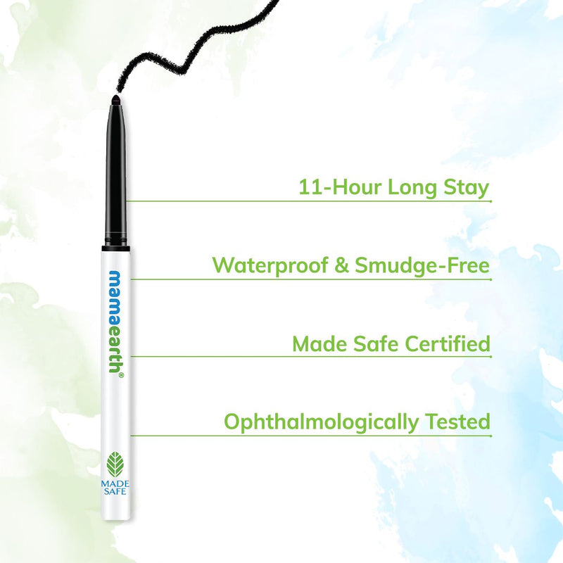 Charcoal Black Long Stay Kajal with Vitamin C & Chamomile for 11-Hour Smudge-free Stay