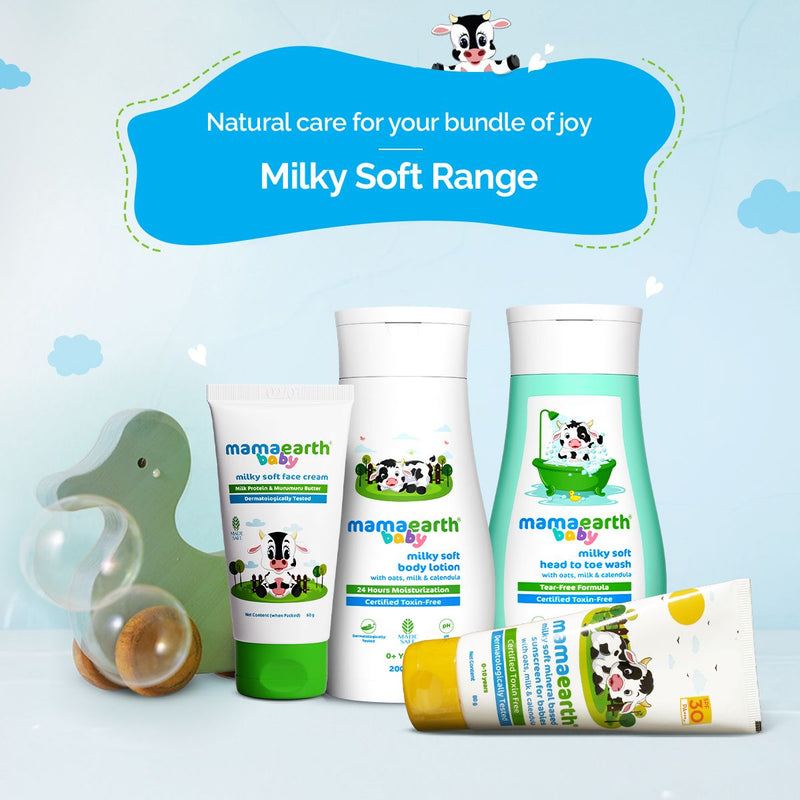 Milky Soft Head to Toe Wash With Oats, Milk, and Calendula  for Babies- 200 ml