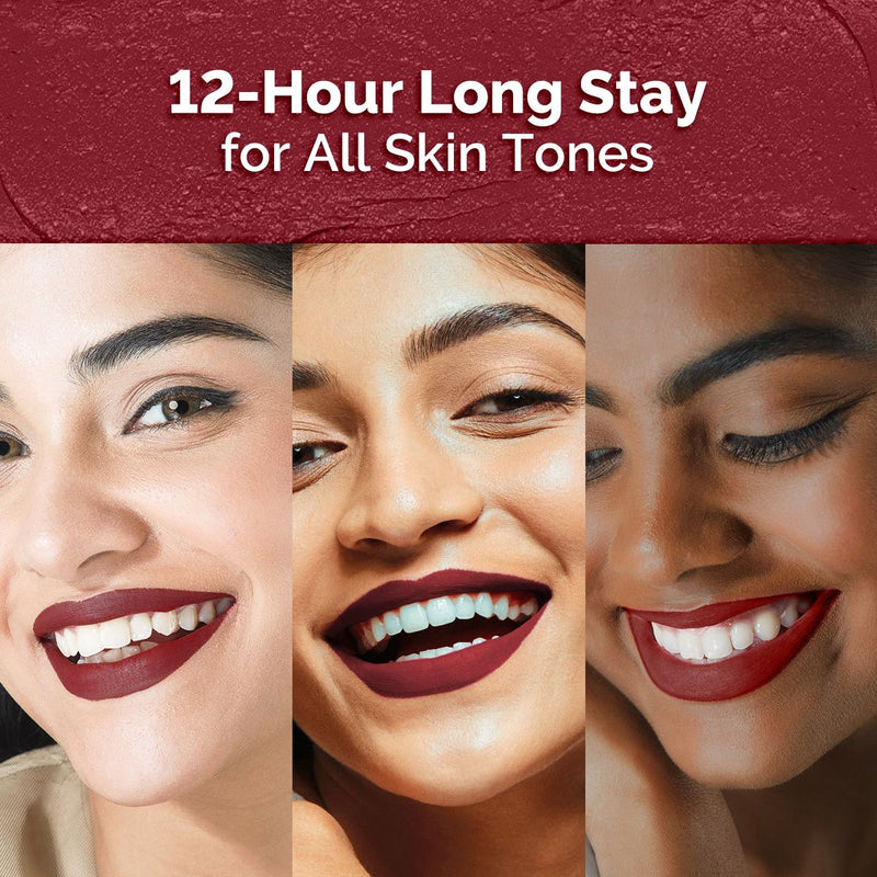 Moisture Matte LongStay Lipstick with Vitamin E & Avocado - 2g | Red Caramel