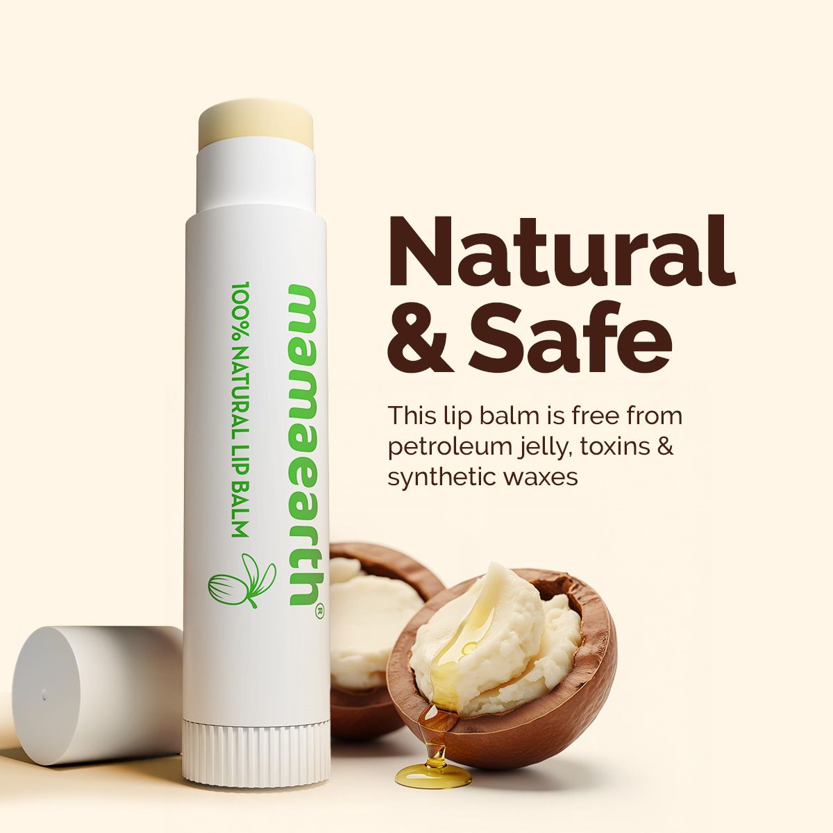 Nourishing 100% Natural Lip Balm with Shea Butter & Vitamin E - 4g