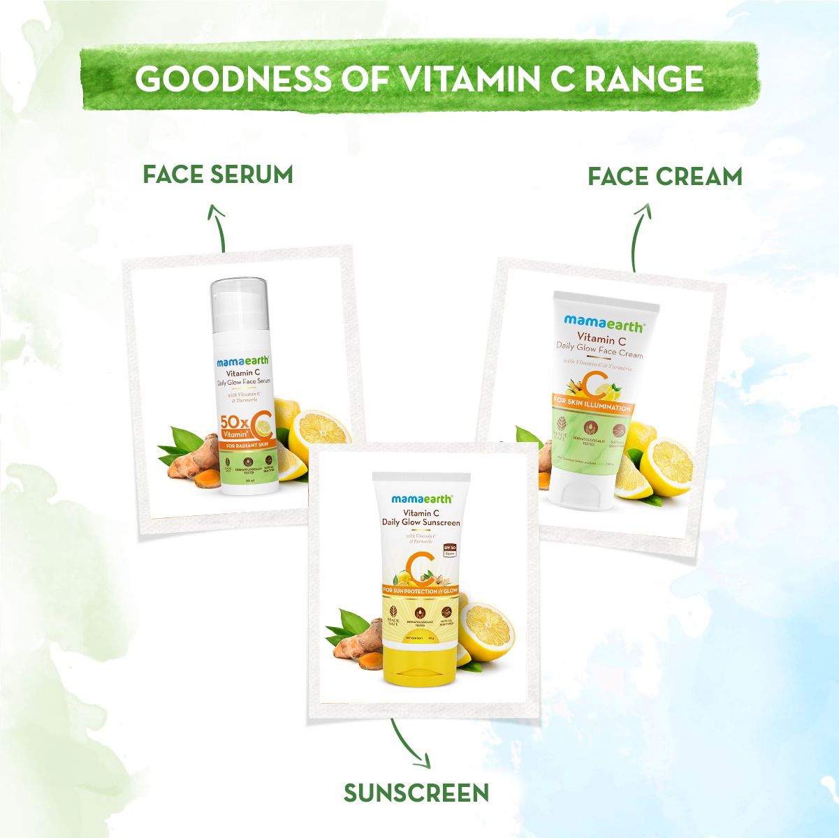 Vitamin C Daily Glow Sunscreen With Vitamin C & Turmeric for Sun Protection & Glow - 20 g