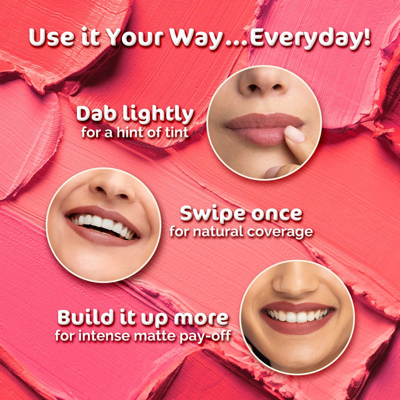 Creamy Matte Long Stay Lipstick with Murumuru Butter and Vitamin E  - 4.2g | Ruby Crush