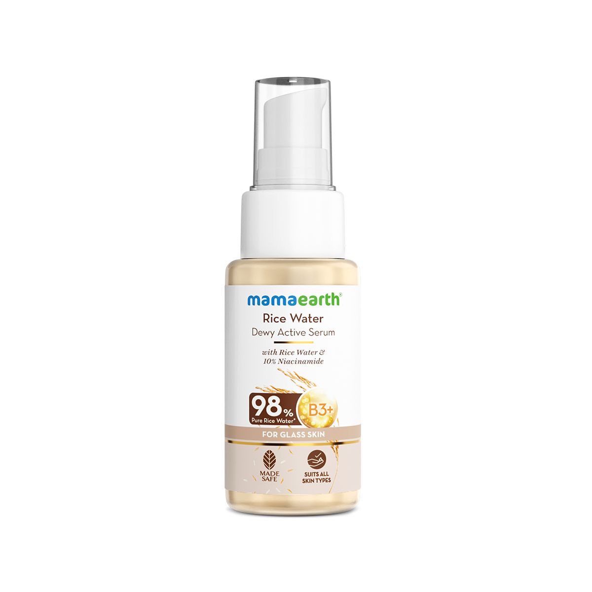 Rice Water Dewy Active Serum With Rice Water & 10% Niacinamide For Glass Skin - 10 ml