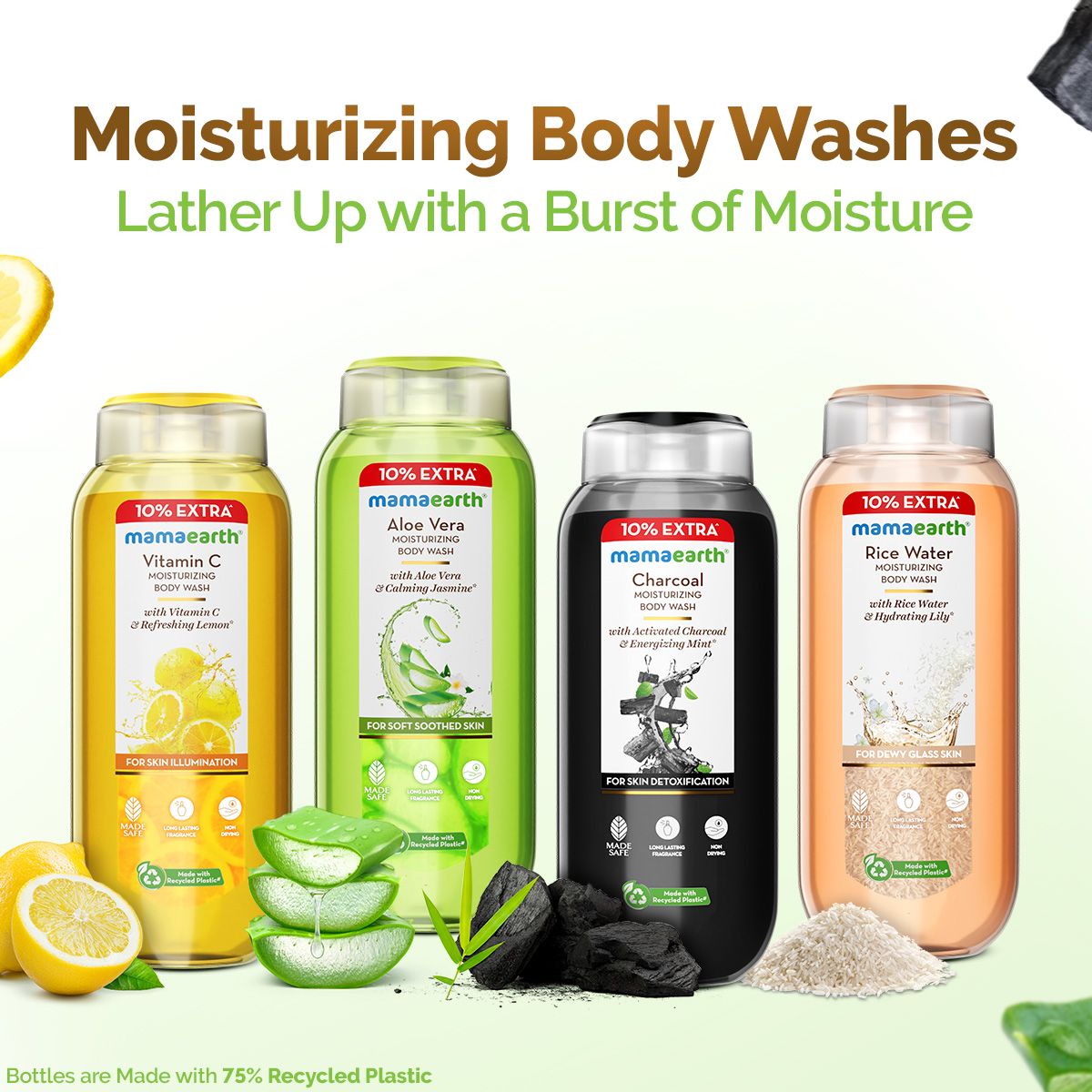 Aloe Vera Moisturizing Body Wash with Aloe Vera & Calming Jasmine For Soft & Soothed Skin – 250 ml + 25 ml