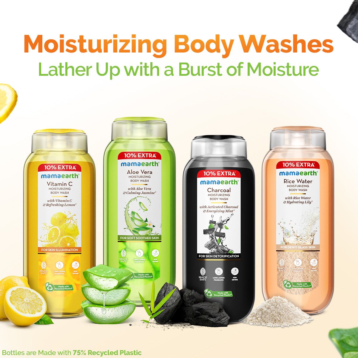 Vitamin C Moisturizing Body Wash with Vitamin C & Refreshing Lemon for Skin Illumination - 275 ml (250 ml + 25 ml Extra)