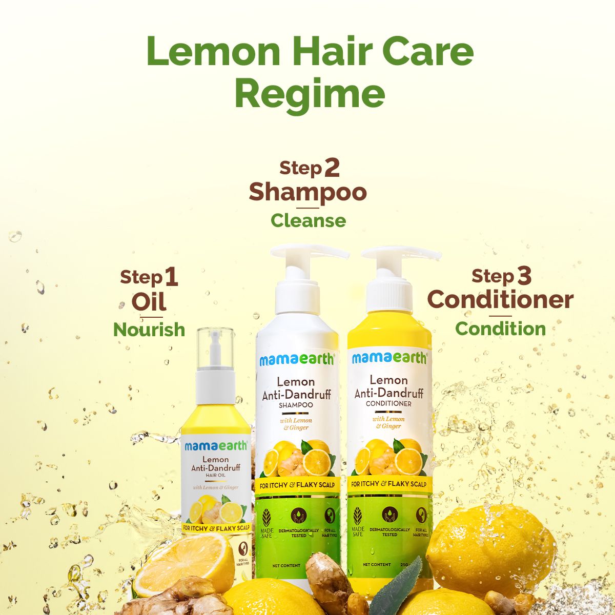Mamaearth Lemon Anti-Dandruff Hair Oil with Lemon & Ginger for Dandruff & Itch-Free Scalp - 100 ml