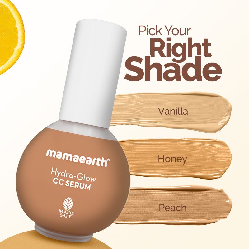 Mamaearth Hydra-Glow CC Serum with Vitamin C & Hyaluronic Acid - Peach -  30 ml