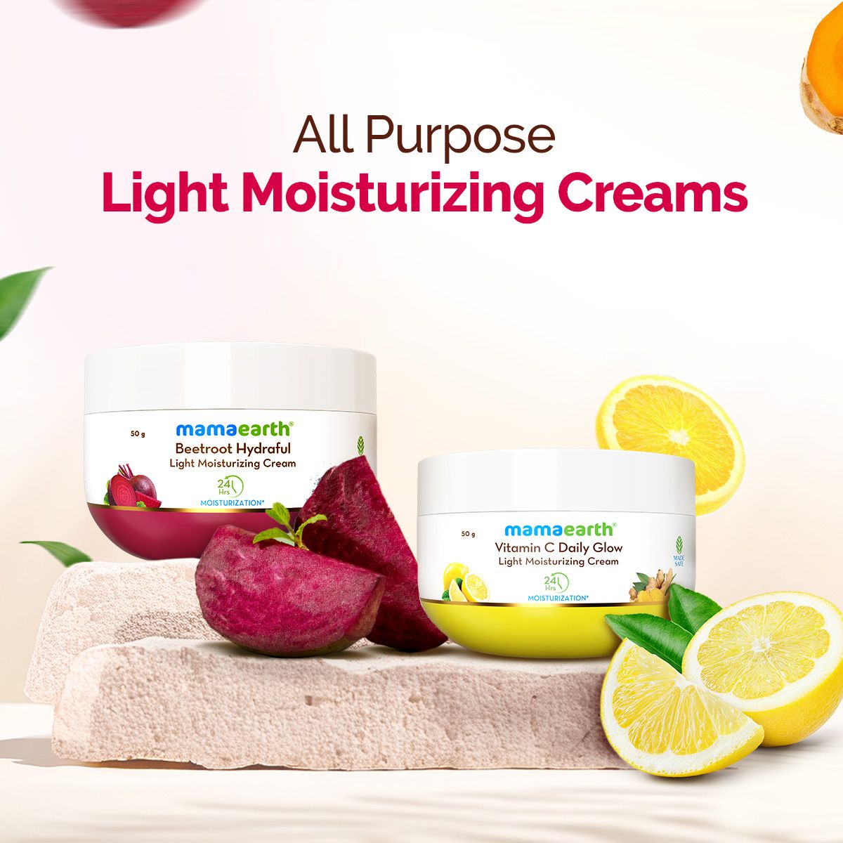 Beetroot Hydraful Light Moisturizing Cream with Beetroot & Hyaluronic Acid for Hydrated Pink Glow - 50 g