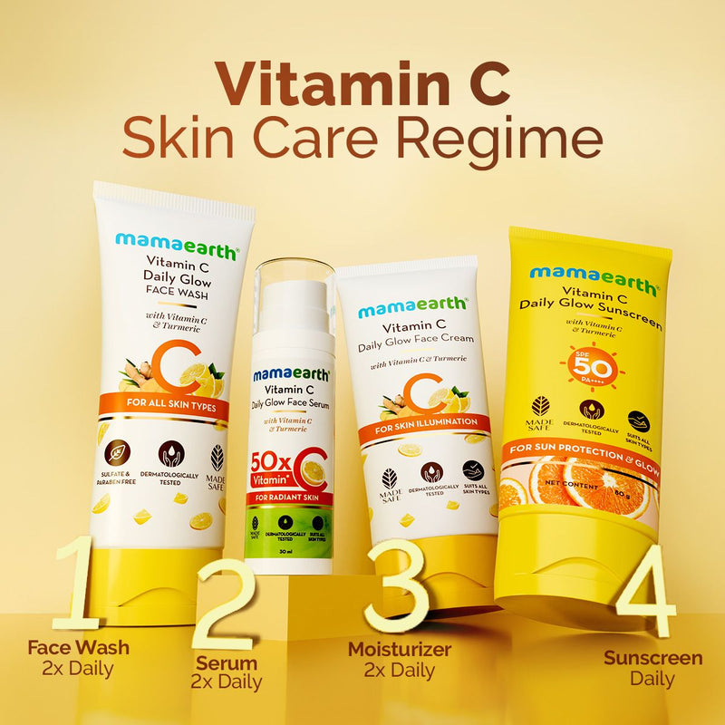 Vitamin C Daily Glow Sunscreen with Vitamin C & Turmeric for Sun Protection & Glow - 125 g