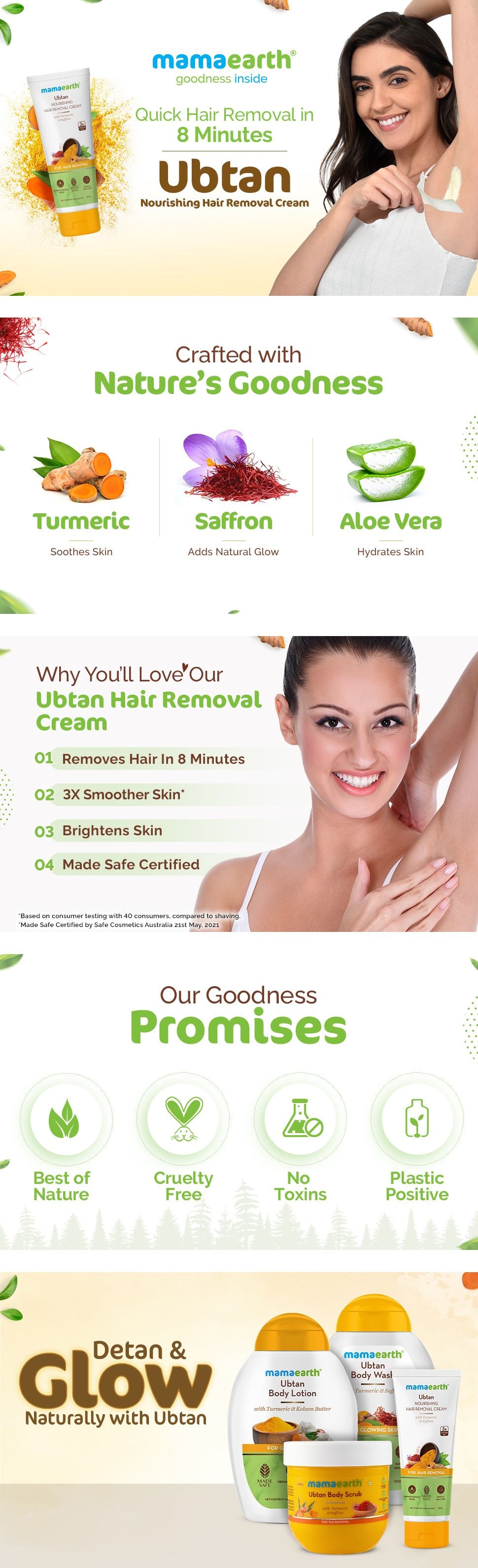 About Mamaearth Ubtan Nourishing Hair Removal Cream